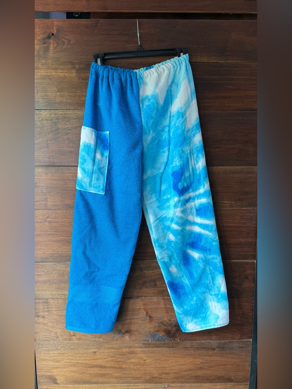 Towel pants blue tie dye
